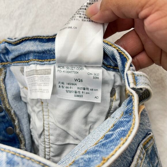 Levi's 501 Button Fly Cut Off Women's Sz. 26 Denim Shorts Blue Light Wash - Picture 5 of 6